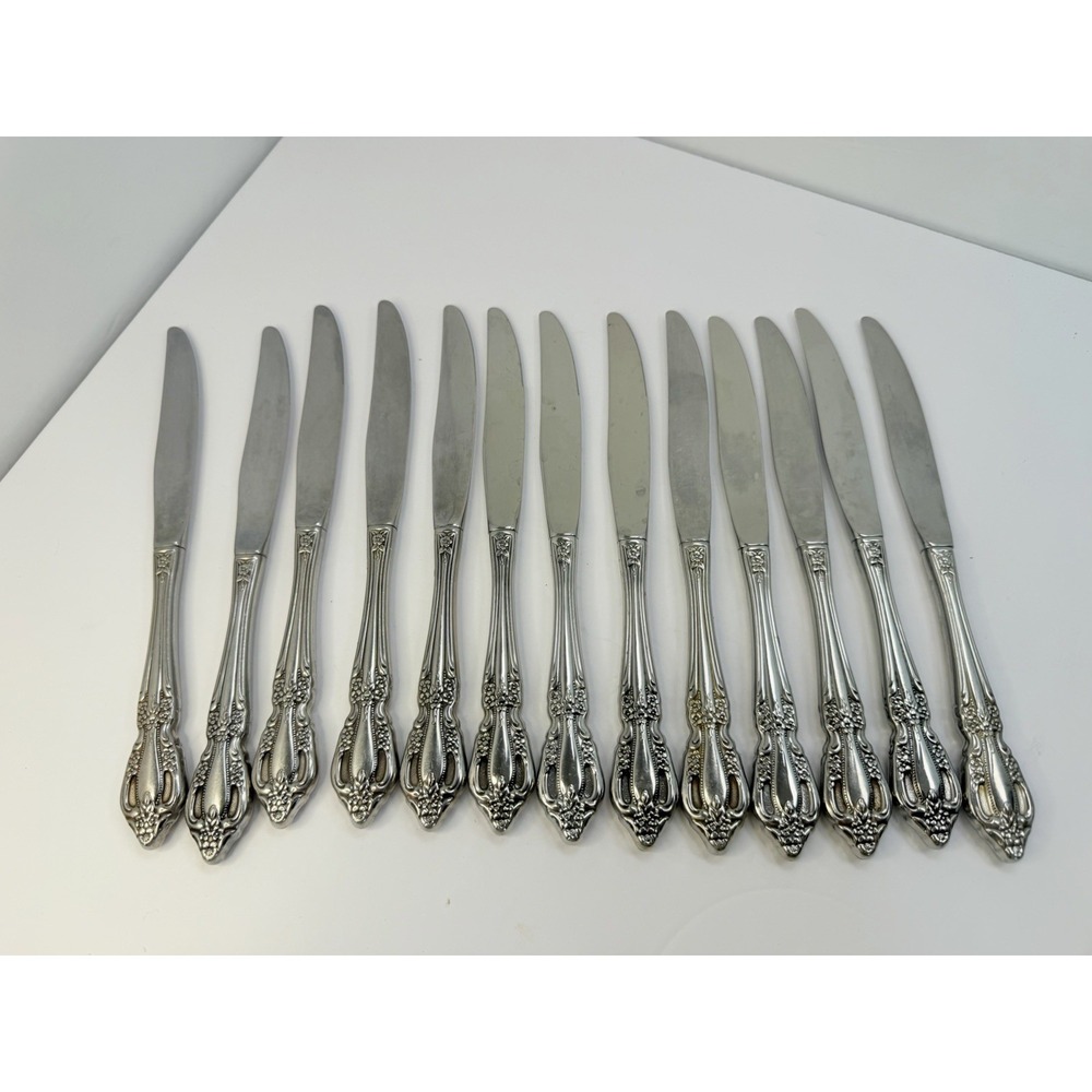 13 Dinner Knives Oneida Raphael Distinction Deluxe Stainless Steel Knife 9"